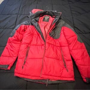 Hawke & Co Red and Gray Puffer Performance Jacket